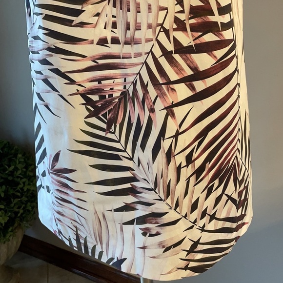 ANTONIO MELANI women’s scuba lined sheath stretch palm leaf dress. V neckline 10 - Picture 6 of 15